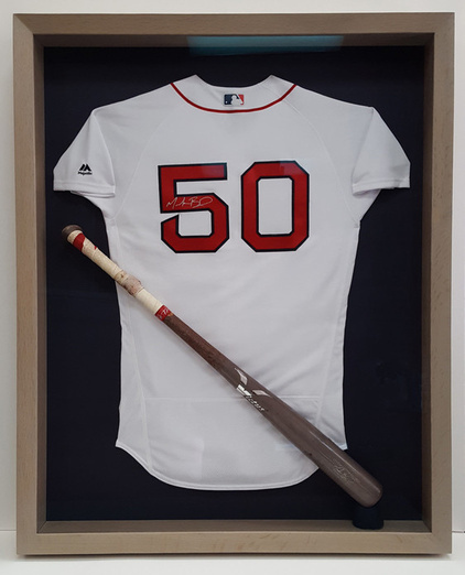 Official Bat & Jersey of former Boston Red Sox player, Mookie Betts