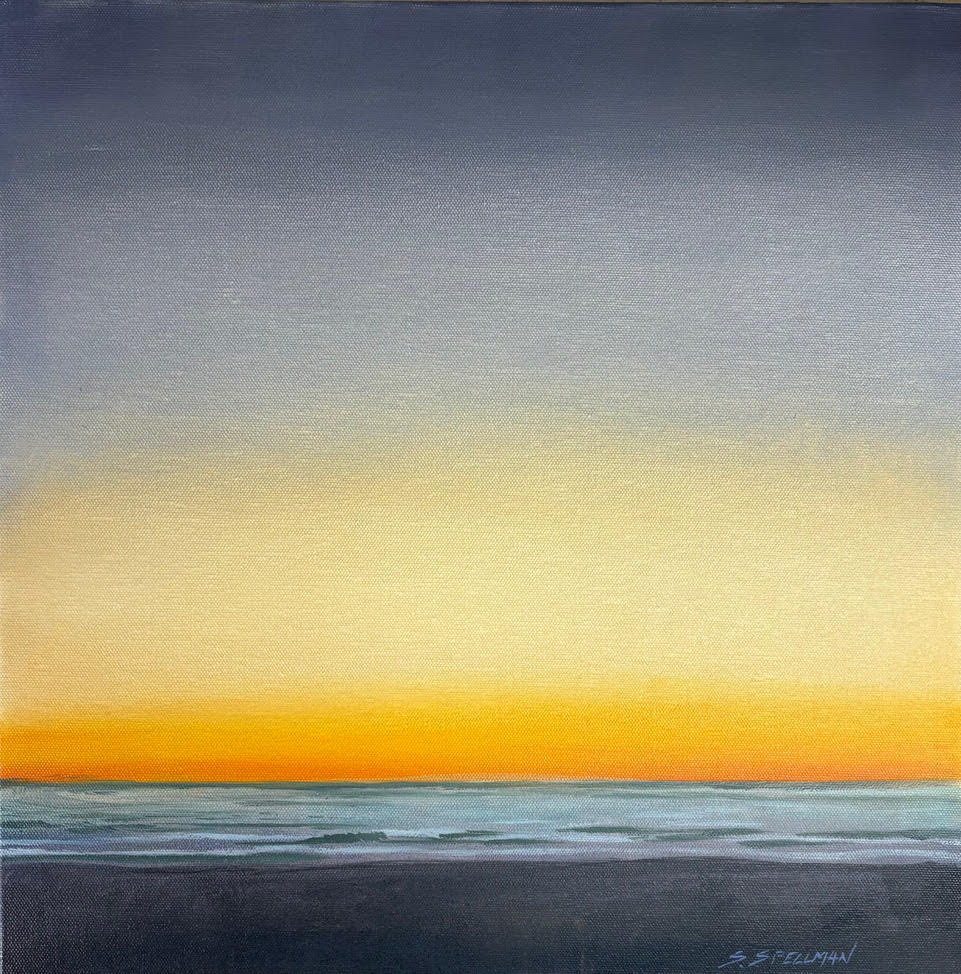 soft abstract sunset over ocean